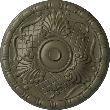 Ekena Millwork Amelia Ceiling Medallion (Fits Canopies up to 4 1/8"), Hnd-Painted Painted Turtle, 15 3/4"OD x 5/8"P CM16AMPTF